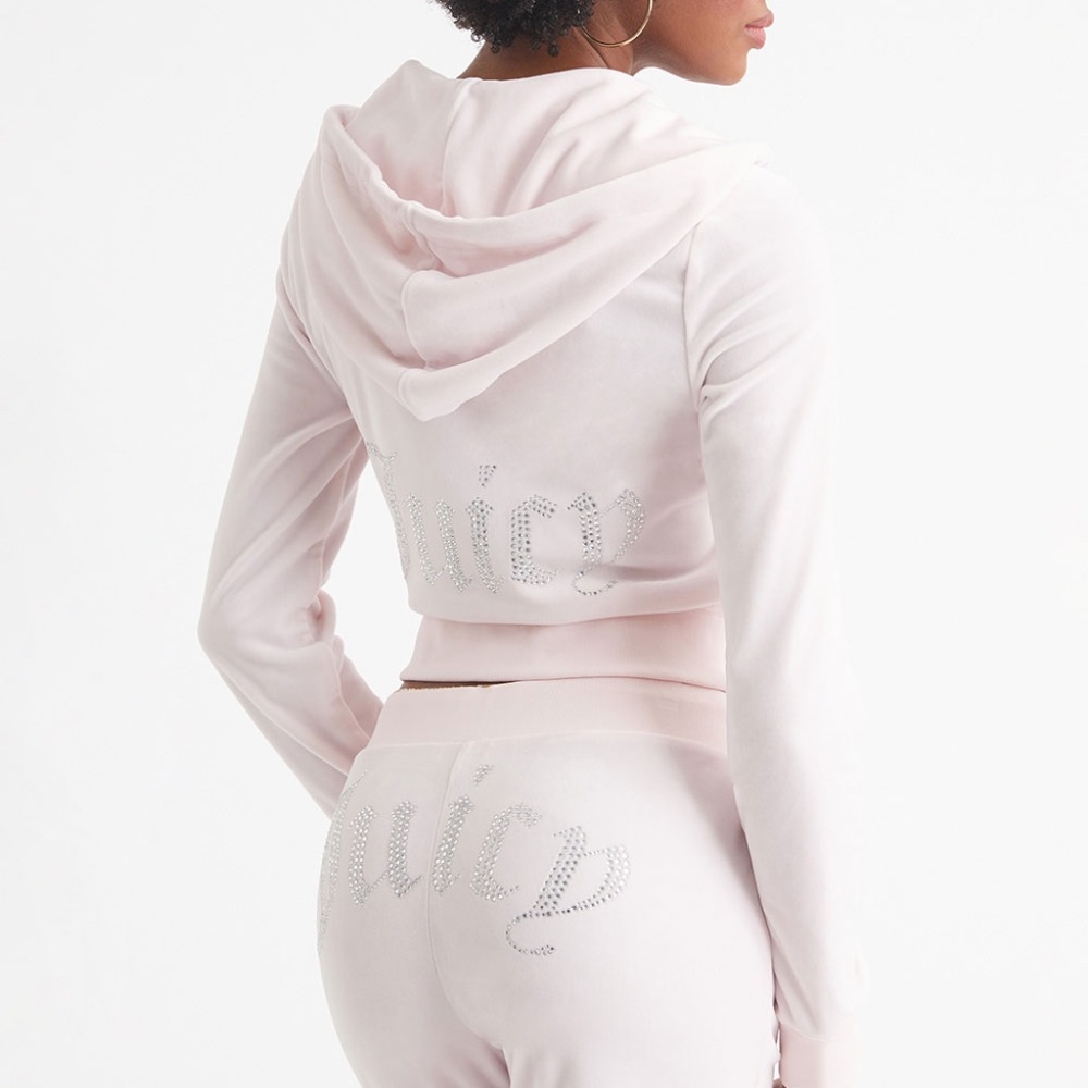 Juicy Couture Bling Hoodie/Pants, Light Pink, Large